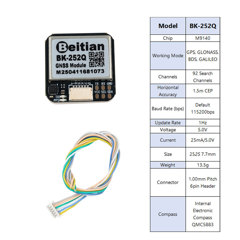 Drone Gps Module - Beitian BK-252Q Modulo GPS GNSS QMC5883