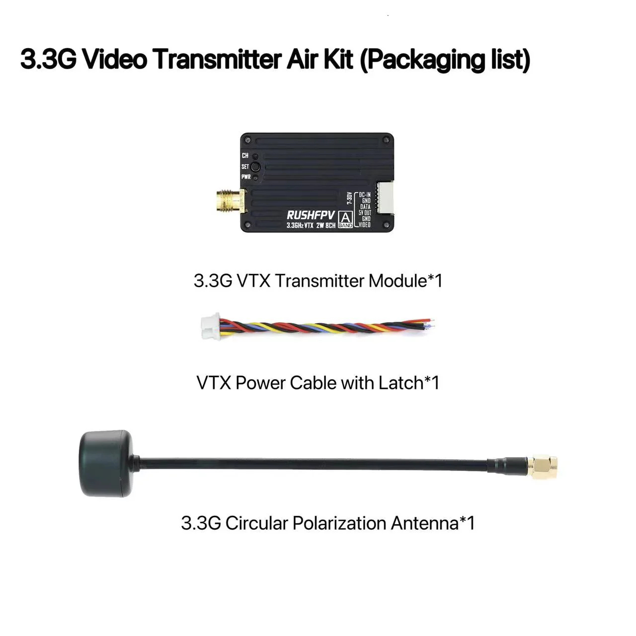 RUSHFPV 3.3G 2W VTX Trasmettit - Drone Antenna recensione e prezzo