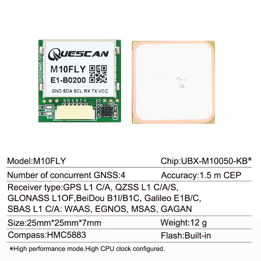 Quescan 25mm * 25mm M10FLY 10H - Drone Gps Module recensione e prezzo